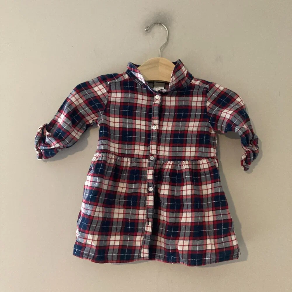 $19 ADD ON H&M plaid flannel‎ dress Janie and Jack Zara Baby Gap Mini Boden